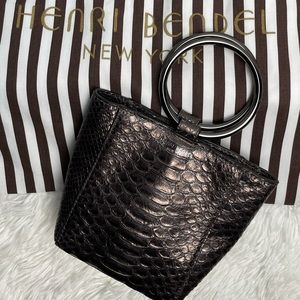 Henri Bendel Marquis Snake Embossed Micro Tote tdc
